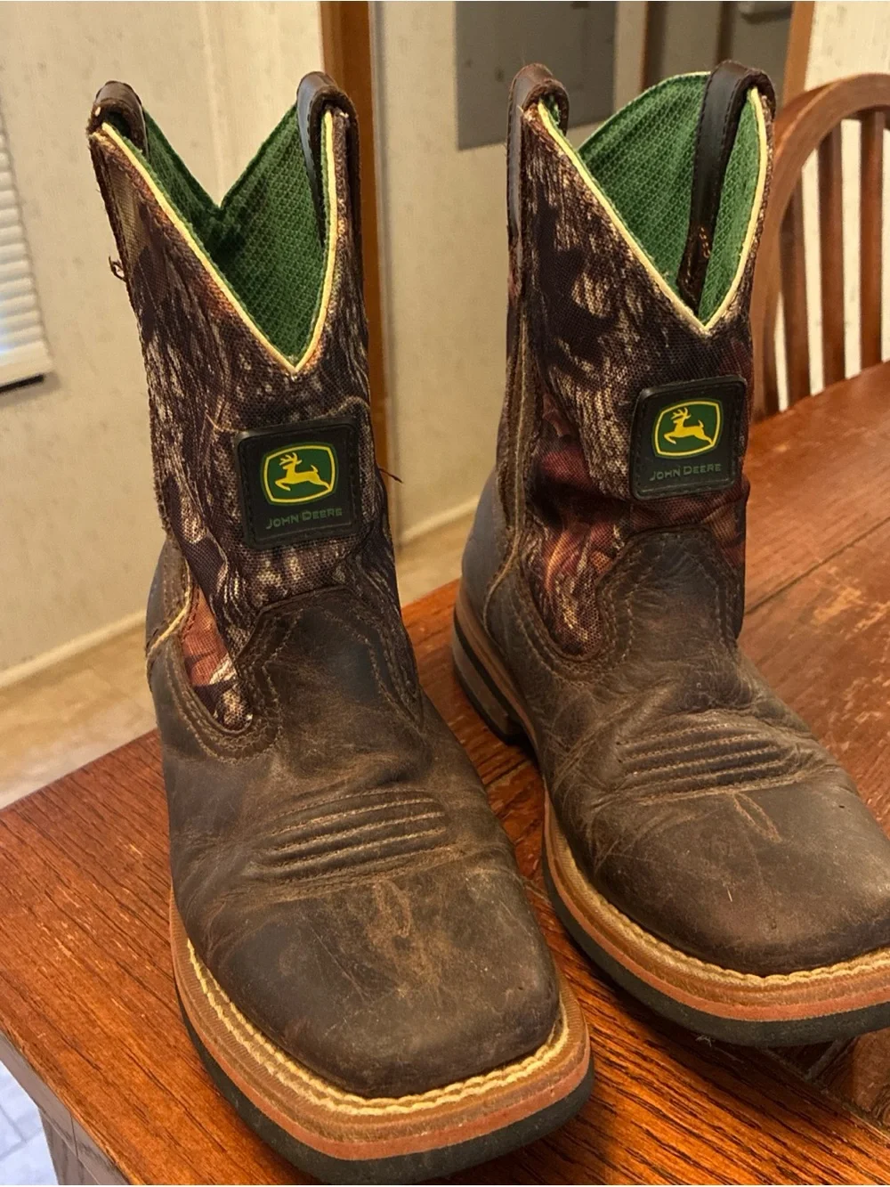 John Deere Western Boots Boys 3M Leather/Mossy Oak JD2368